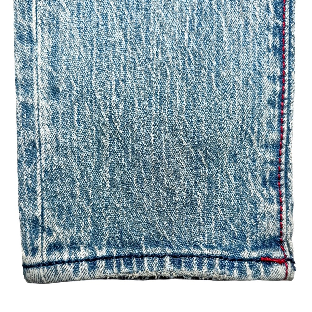 True Religion Mens Rocco Big T Relaxed Skinny Jeans 32x31 Red Stitch Y2K Stretch - Picture 13 of 14